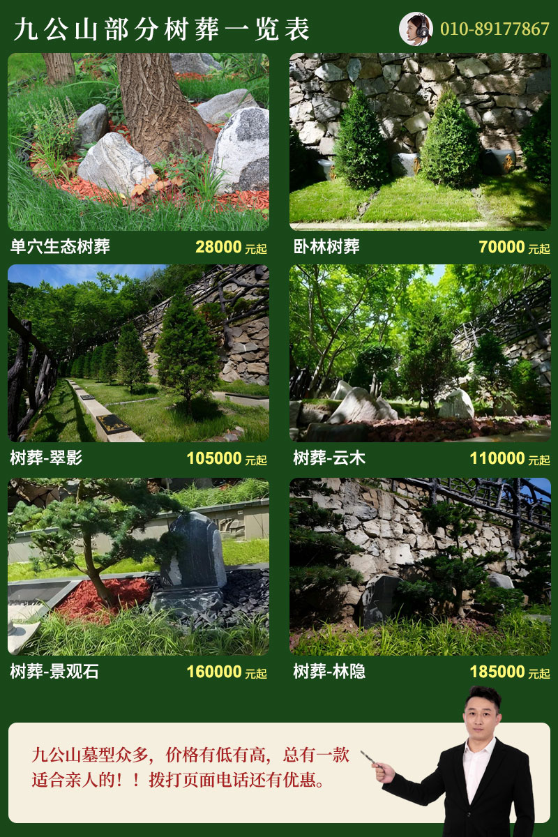 北京九公山部分树葬一览表 北京九公山部分树葬一览表