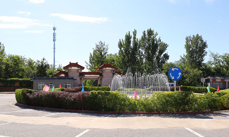 炎黄陵园大门及喷泉景观