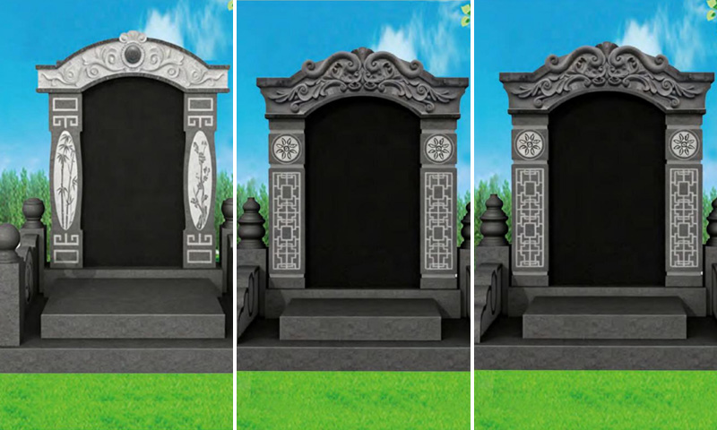 固安施孝园新增的三款官帽碑型